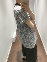 Dottie check short-sleeve blouse (3color)