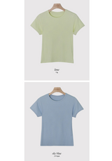 ベーシックパステルリブショートTシャツ (7color)