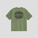 ウォッシュ加工サークルロゴTシャツ - GREEN