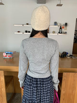 Lengmo Ribbed Round Crop Cardigan