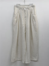 Rose String Stripe Wide Pants