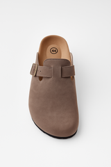 Boston Suede Buckle Slides (3c)