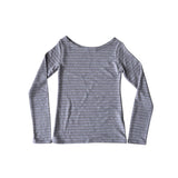 Stripe boat neck T
