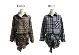 ルークウエストポイントチェックロングシャツ