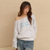 MELLOW DREAM Off Shoulder Sweatshirt