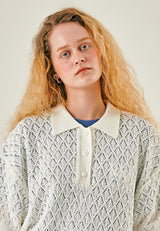 WIGGLY COLLAR KNIT TOP