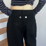 Bino back button Wide cotton pants