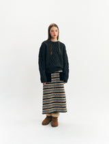 Knit Pocket Skirt (Navy)
