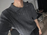 ASCLO ミックスカラーアンティーク半袖ニット(3color)