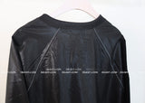 [UNISEX] leather glossy lettering oversized fit sweatshirt