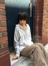 26FW★ [BAONHAUS] Pohiren Shirring Hood Zip-Up