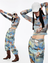 IN STOCK | Angel kitten straight wide pants