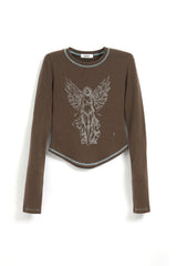 Angel Blessing T-shirt_Brown