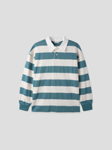 Rugby stripe collar T-shirts 6color