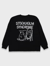 REAL LIFE WAFFLE LS TEE - BLACK