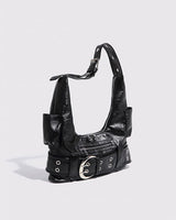 ビッグバックルポケットパンチングショルダーバッグ