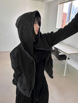 サシンビンテージピグメントフードジップアップ