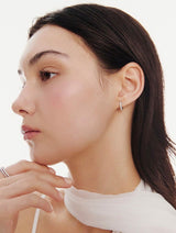 26SS★ Essence Silver (W) Tennis One-Touch Earrings XS