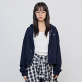 Two Way Logo Hoodie Zip Up_navy