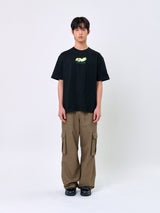 ライイングドッグTシャツ_ブラック