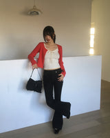 Clan Stripe Spandex Bootcut Denim Pants