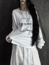 blur lettering loose fit off T (2color)