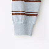 Stripe crop kara top Blue/brown