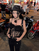 ローズシースルーレースビスチェ