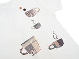 TEA CUP CROCHET T-SHIRT / WHITE