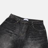 Blur washed balloon denim