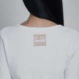 C 90S LINE SLIT NECK T-SHIRT_WHITE