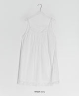 Umi Shirring Layered Lace Sleeveless One Piece
