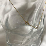 (silver925) Pearl cubic necklace *silver