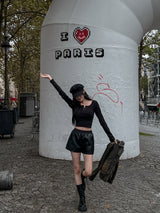 Lulu Banding Leather Shorts