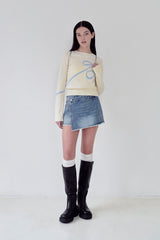 KIRSH PLAIN RIBBON CHERRY KNIT [IVORY]