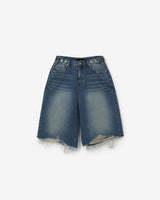 bermuda half denim pants [ BLUE ]