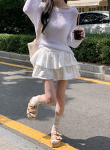 Pure Frill Mini Tiered Skirt Pants (3color)