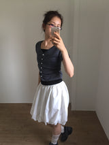 Striped V-neck Short Sleeve (2color)
