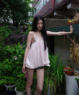 Sequin Satin Dress - Pink
