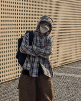Arden Casual Oversized Fit Check Hooded Shirt