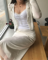 posy sheer & satin midi sk