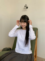 26SS★ [BAONHAUS]ソレアフラワーリブ長袖Tシャツ
