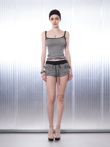 Freak Stripe Sleeveless Top [White]