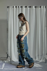 LOVE CAMO SLEEVESS TOP