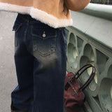 [BELLIDE MADE] シアーリングバックポケットデニムワイドパンツ