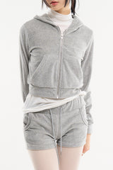 Cozy velour banding shorts