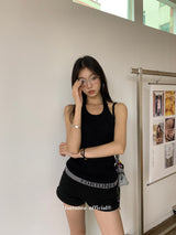 Underband lettering black sleeveless top