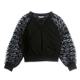 Flower Lace Jeogore T-shirt Black