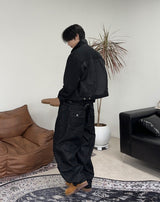 レペルバックストラップデニムパンツ
