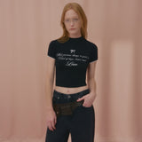 ラブレースクロップTシャツ-BLACK